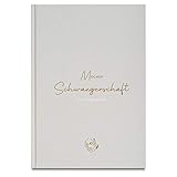 LEAF & GOLD® Schwangerschaftstagebuch I Tagebuch für die Schwangerschaft zum eintragen I Tolles Geschenk für Schwangere und werdende Mütter