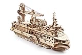 UGEARS 3D Puzzle Erwachsene Entdeckerschiff - Schiff Modellbausätze - Modellbau Schiffe Holz - 3D Modellbausatz - DIY Modellschiff - Mechanische Modell - 3D Holzpuzzle für Erwachsene und Jugendliche