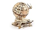UGEARS 70128 Globus Mechanisches Model 3D - Spinning Globe mit Shuttle und Sputnik Modellbausatz aus Holz - Modellbausätze aus Holz für Erwachsene - Wunderschönes Geschenk und Wohnkultur