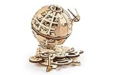 UGEARS 70128 Globus Mechanisches Model 3D - Spinning Globe mit Shuttle und Sputnik Modellbausatz aus Holz - Modellbausätze aus Holz für Erwachsene - Wunderschönes Geschenk und Wohnkultur