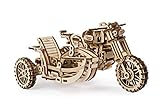 UGEARS 3D Puzzle Erwachsene Holz - 3D Holzbausatz Motorrad Modell mit Gummibandmotor - Mechanischer Modellbausatz Motorrad Bausatz - 3D Holzpuzzle für Erwachsene und Jugendliche (Scrambler UGR-10)