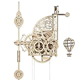 UGEARS Aero Uhr 3D Puzzle - Pendeluhr Aero Clock - Modellbau 3D Holzpuzzle Holzbausatz - Modellbausatz für Erwachsene aus Holz - Mechanisches Modell - Wanduhr mit Pendel - Mechanische Bausätze