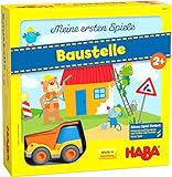 HABA 305211 - Meine ersten Spiele – Baustelle, kooperatives Memospiel mit Kullerbü-Fahrzeug und Vorlesegeschichte, Spiel ab 2 Jahren