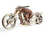 UGEARS 3D Puzzle Erwachsene Holz - 3D Holzbausatz Motorrad Modell mit Gummibandmotor - Mechanischer Modellbausatz Motorrad Bausatz - 3D Holzpuzzle für Erwachsene und Jugendliche (Motorrad VM-02)