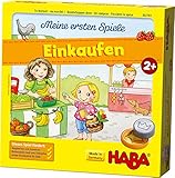 HABA 302781 – Meine ersten Spiele – Einkaufen, Spiel ab 2 Jahren mit 3D-Marktstand und Spielmaterial aus Holz